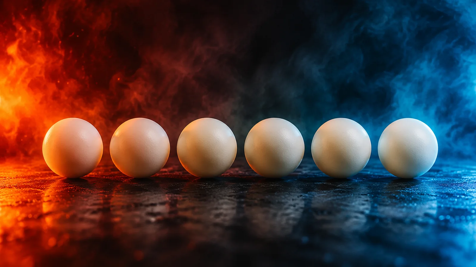 France Lotto numbers split between a warm glowing side and a cool icy side